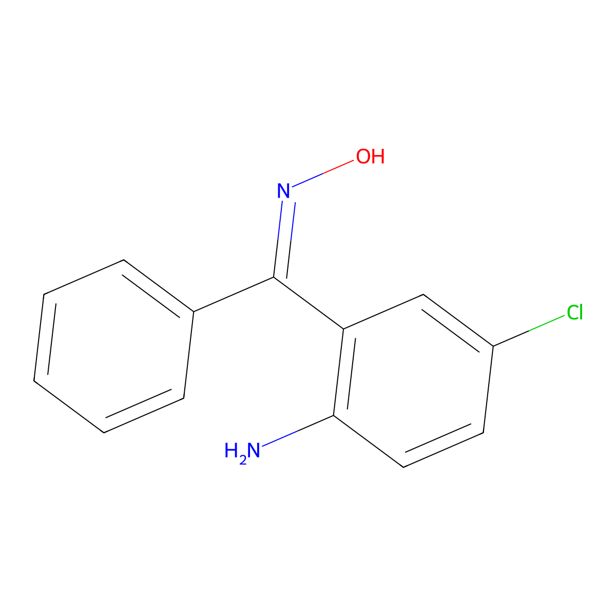 Methanone, (2-amino-5-chlorophenyl)phenyl-, oxime molecular structure, CAS 18097-52-4