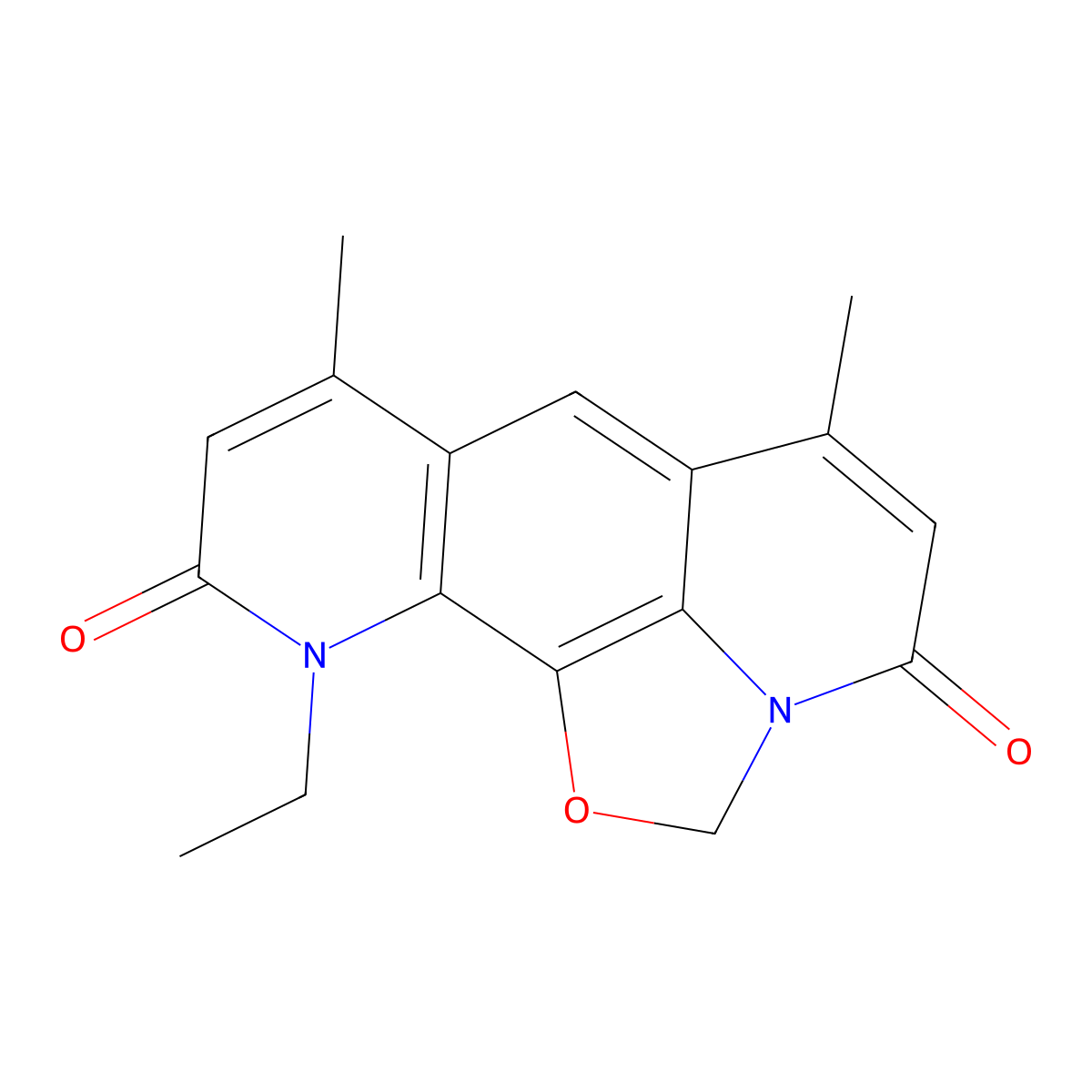 11-Ethyl-6,8-dimethyloxazolo[5,4,3-ij]pyrido[3,2-g]quinoline-4,10(2H,11H)-dione molecular structure, CAS 1809737-28-7
