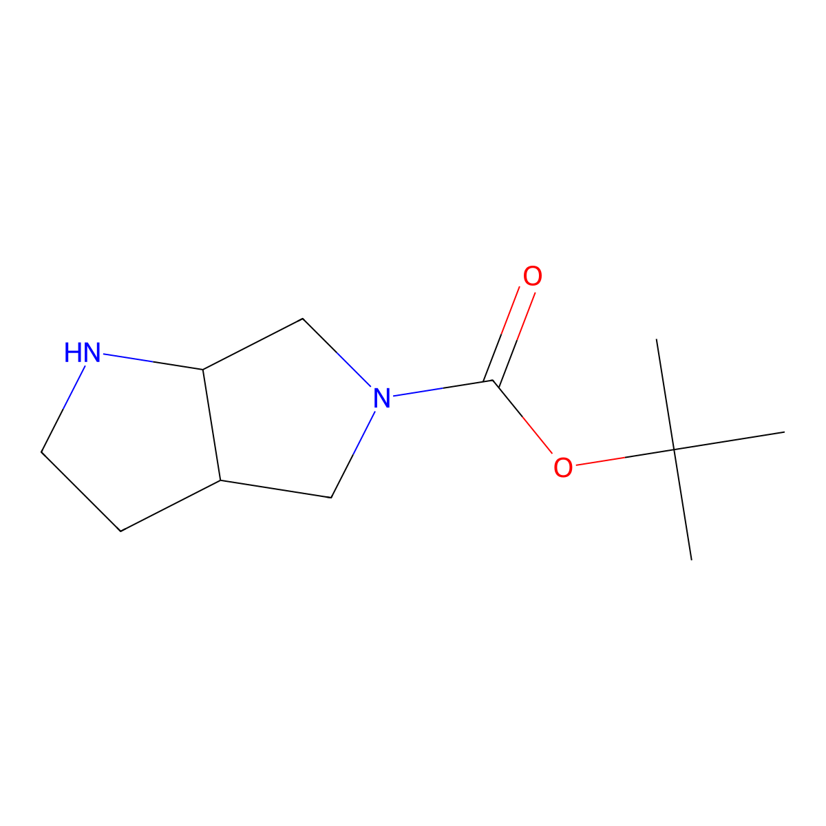 rac-tert-butyl (3aR,6aR)-octahydropyrrolo(3,4-b)pyrrole-5-carboxylate molecular structure, CAS 180975-51-3