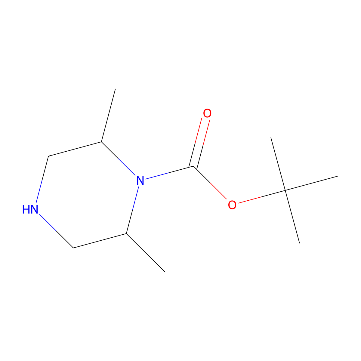 tert-Butyl (2R,6S)-2,6-dimethylpiperazine-1-carboxylate molecular structure, CAS 180975-66-0