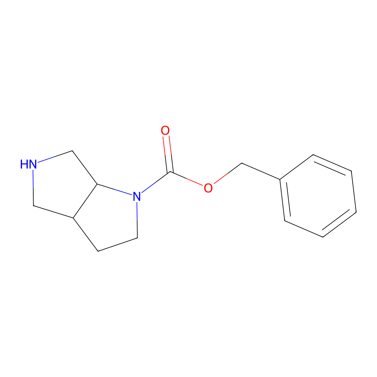 (3aS,6aS)-Hexahydro-pyrrolo[3,4-b]pyrrole-1-carboxylic acid benzyl ester molecular structure, CAS 180975-76-2