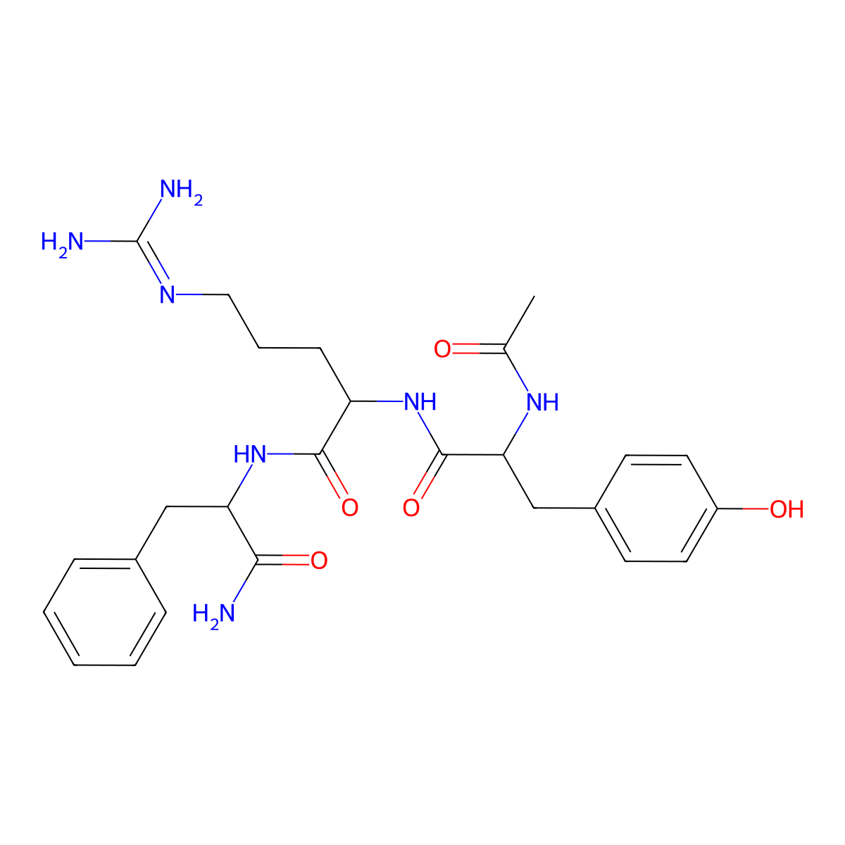 (R)-2-((R)-2-Acetamido-3-(4-hydroxyphenyl)propanamido)-N-((R)-1-amino-1-oxo-3-phenylpropan-2-yl)-5-guanidinopentanamide molecular structure, CAS 1809784-29-9