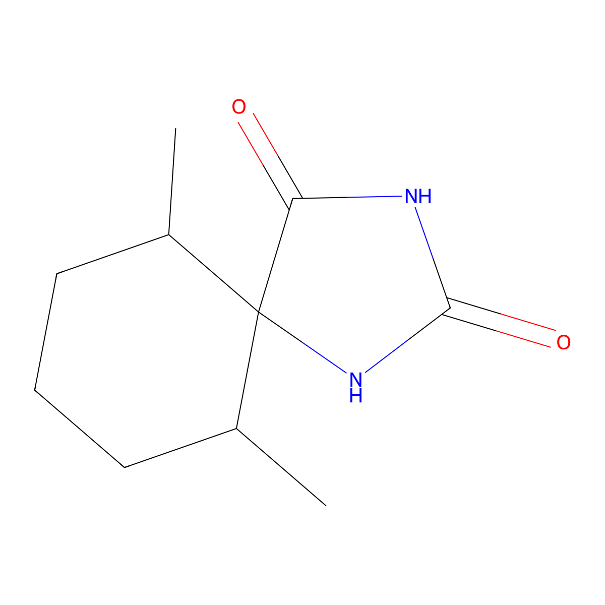 6,10-Dimethyl-1,3-diazaspiro[4.5]decane-2,4-dione molecular structure, CAS 180979-71-9