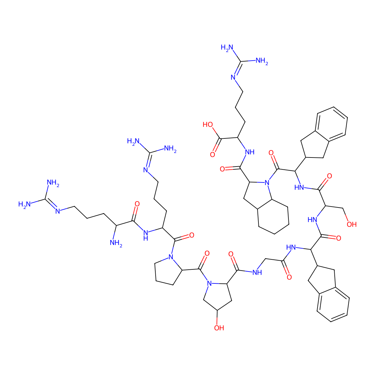 D-Arg-[Hyp3, IgI5, D-IgI7, Oic8]Bradykinin molecular structure, CAS 180981-09-3