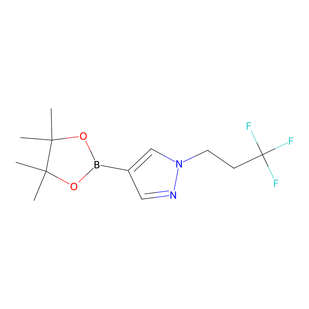 4-(4,4,5,5-Tetramethyl-1,3,2-dioxaborolan-2-yl)-1-(3,3,3-trifluoropropyl)-1H-pyrazole molecular structure, CAS 1809837-98-6