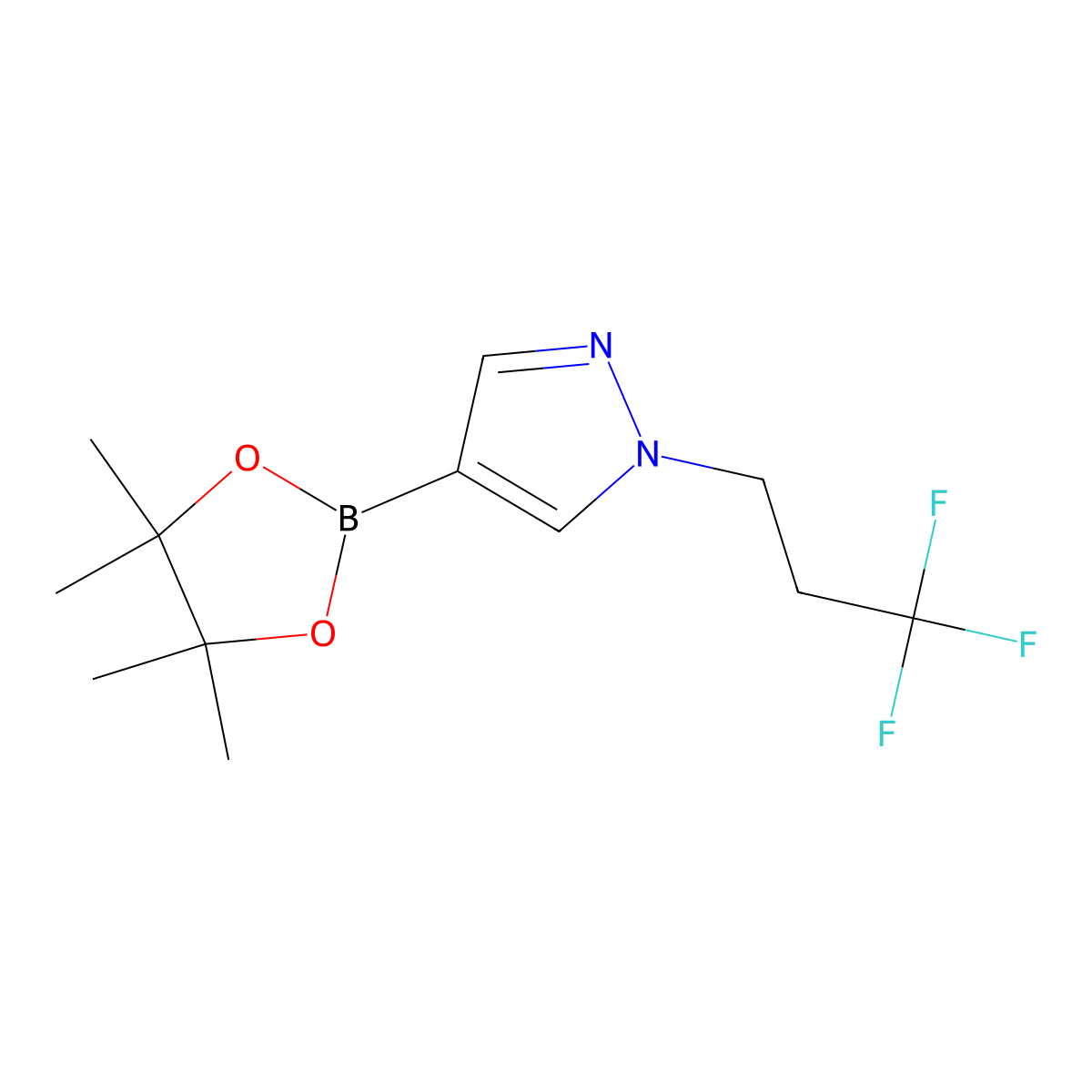 4-(4,4,5,5-Tetramethyl-1,3,2-dioxaborolan-2-yl)-1-(3,3,3-trifluoropropyl)-1H-pyrazole molecular structure, CAS 1809837-98-6