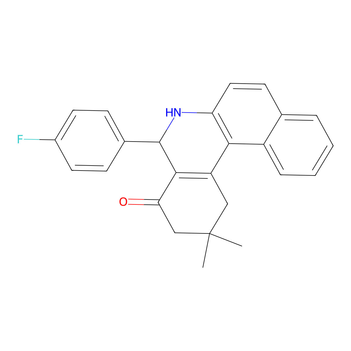 5-(4-Fluorophenyl)-2,2-dimethyl-2,3,5,6-tetrahydrobenzo[a]phenanthridin-4(1H)-one molecular structure, CAS 180984-65-0