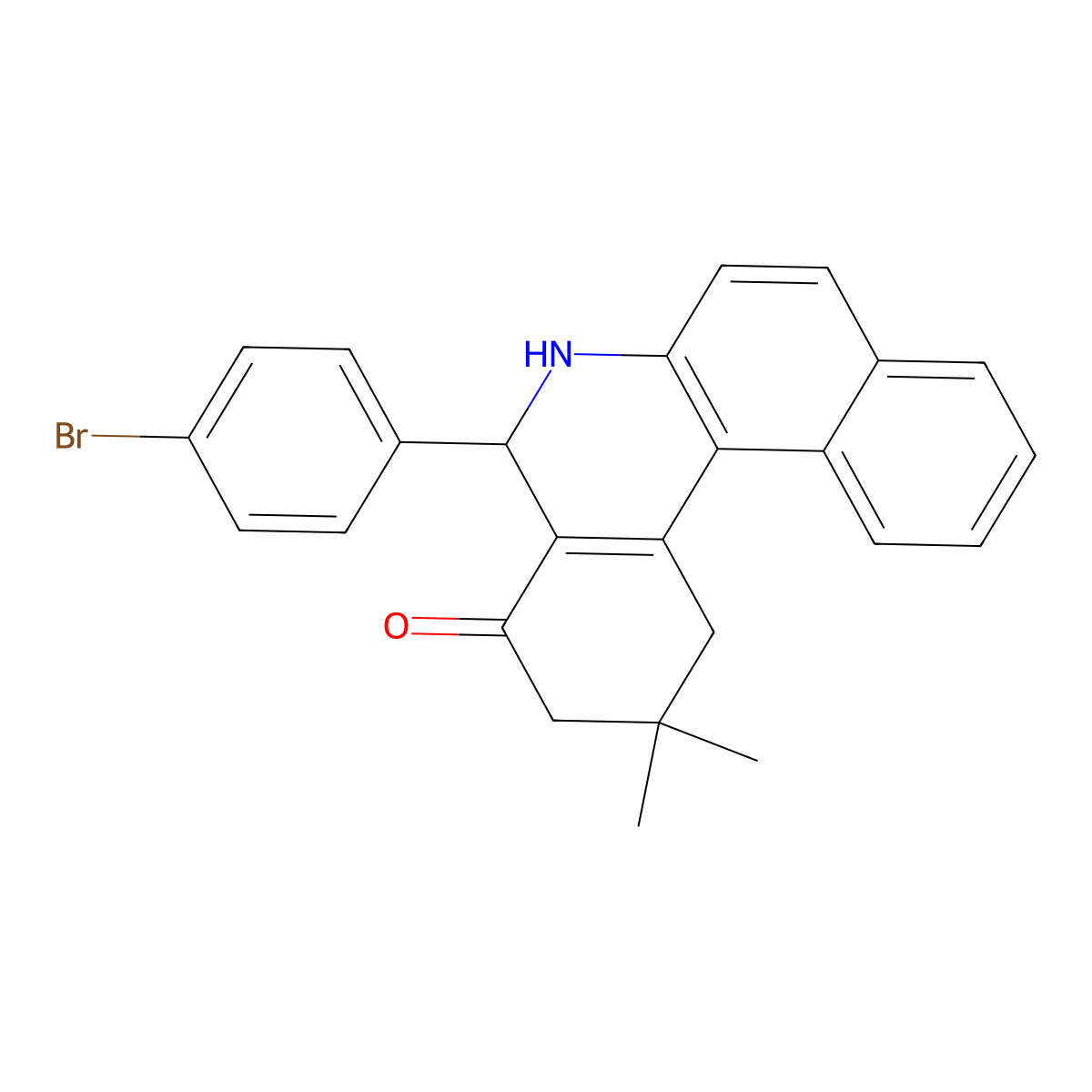 5-(4-Bromophenyl)-2,2-dimethyl-1,2,3,5,6-pentahydrobenzo[a]phenanthridin-4-one molecular structure, CAS 180984-76-3