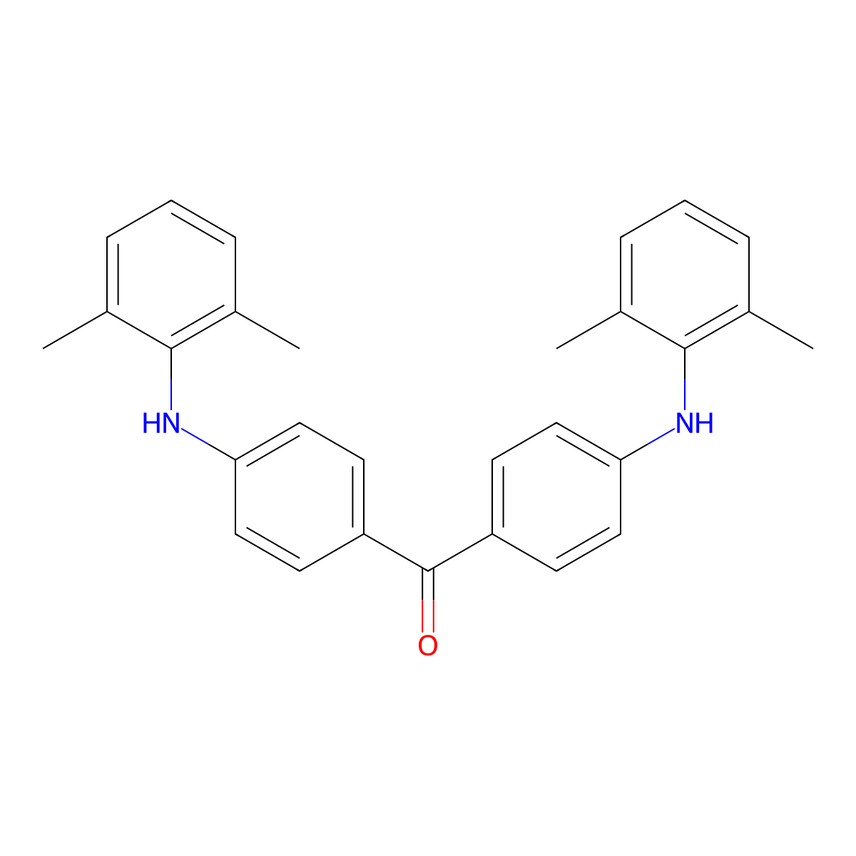 Bis[4-[(2,6-dimethylphenyl)amino]phenyl]methanone molecular structure, CAS 1809875-69-1