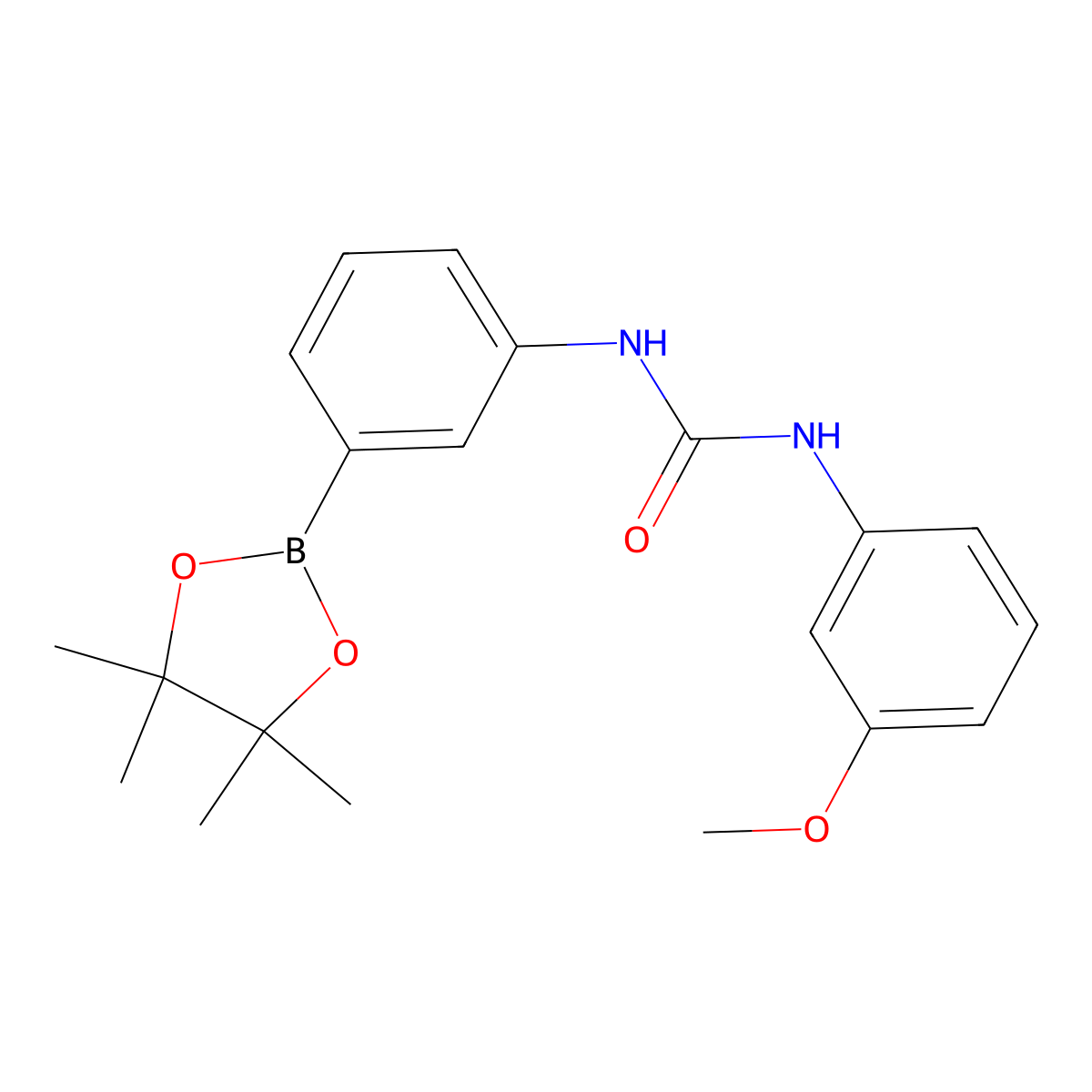 1-(3-Methoxyphenyl)-3-(3-(4,4,5,5-tetramethyl-1,3,2-dioxaborolan-2-yl)phenyl)urea molecular structure, CAS 1809876-45-6