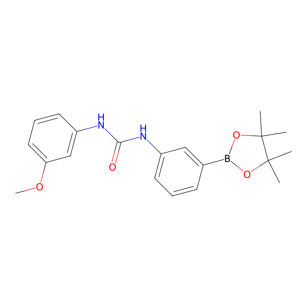 1-(3-Methoxyphenyl)-3-(3-(4,4,5,5-tetramethyl-1,3,2-dioxaborolan-2-yl)phenyl)urea molecular structure, CAS 1809876-45-6