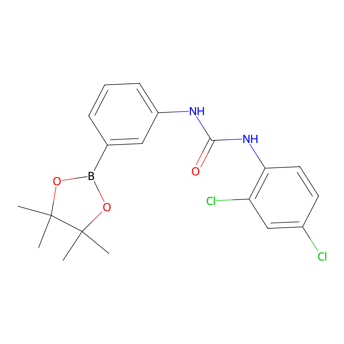 1-(2,4-Dichlorophenyl)-3-[3-(tetramethyl-1,3,2-dioxaborolan-2-yl)phenyl]urea molecular structure, CAS 1809876-48-9
