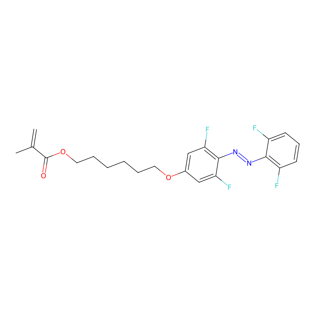 6-(4-((2,6-Difluorophenyl)diazenyl)-3,5-difluorophenoxy)hexyl methacrylate molecular structure, CAS 1809880-28-1