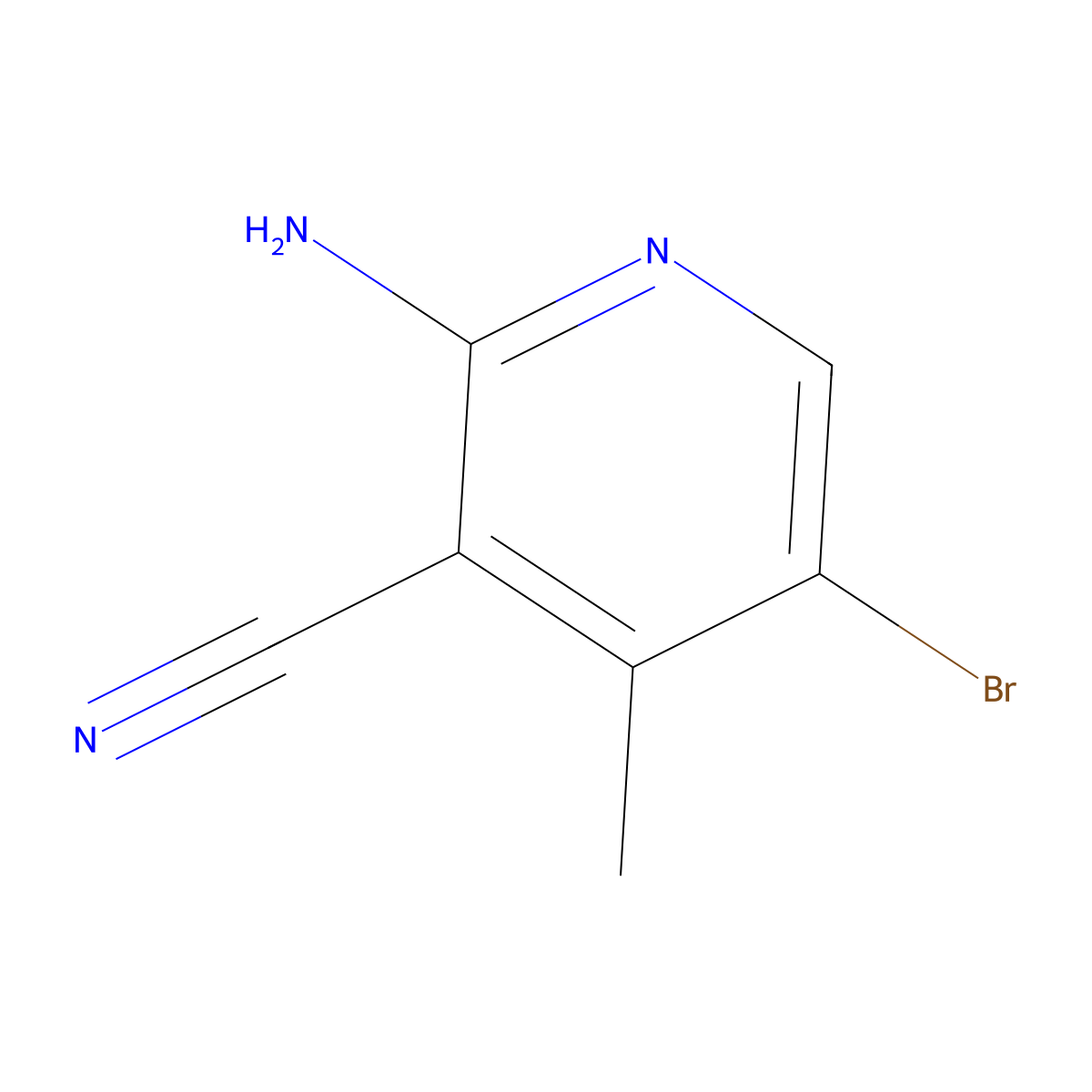 2-Amino-5-bromo-4-methylpyridine-3-carbonitrile molecular structure, CAS 180994-87-0