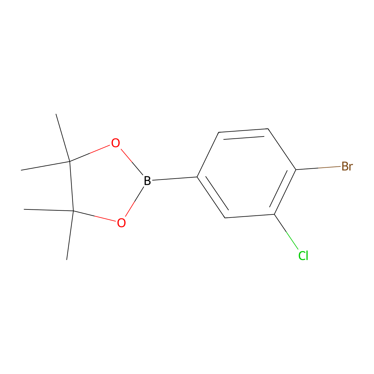 2-(4-Bromo-3-chlorophenyl)-4,4,5,5-tetramethyl-1,3,2-dioxaborolane molecular structure, CAS 1809946-58-4