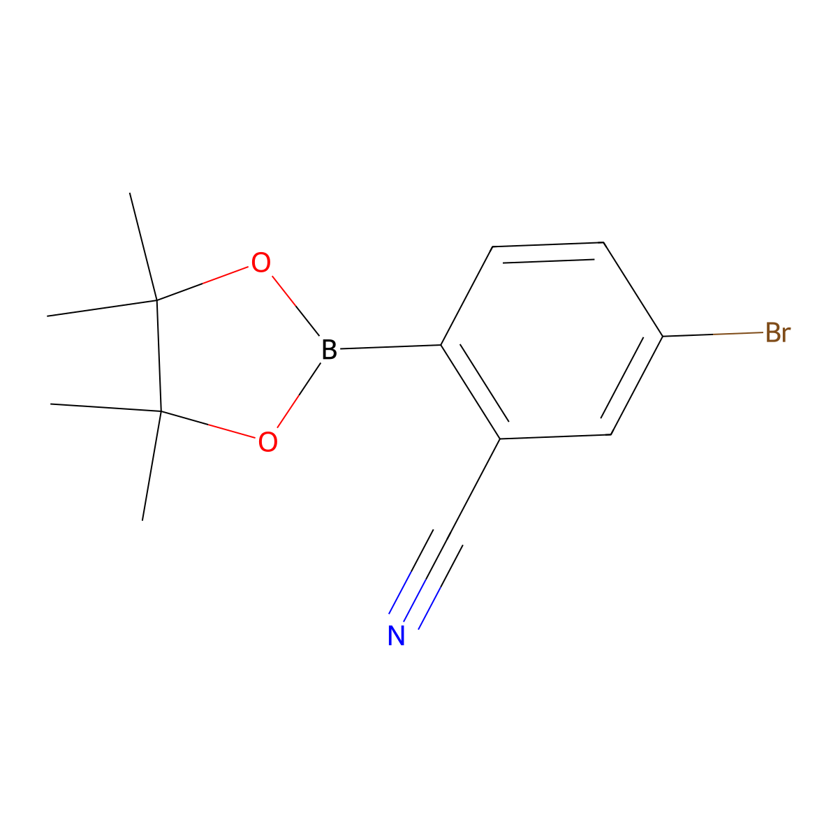 5-Bromo-2-(4,4,5,5-tetramethyl-1,3,2-dioxaborolan-2-yl)benzonitrile molecular structure, CAS 1809946-59-5