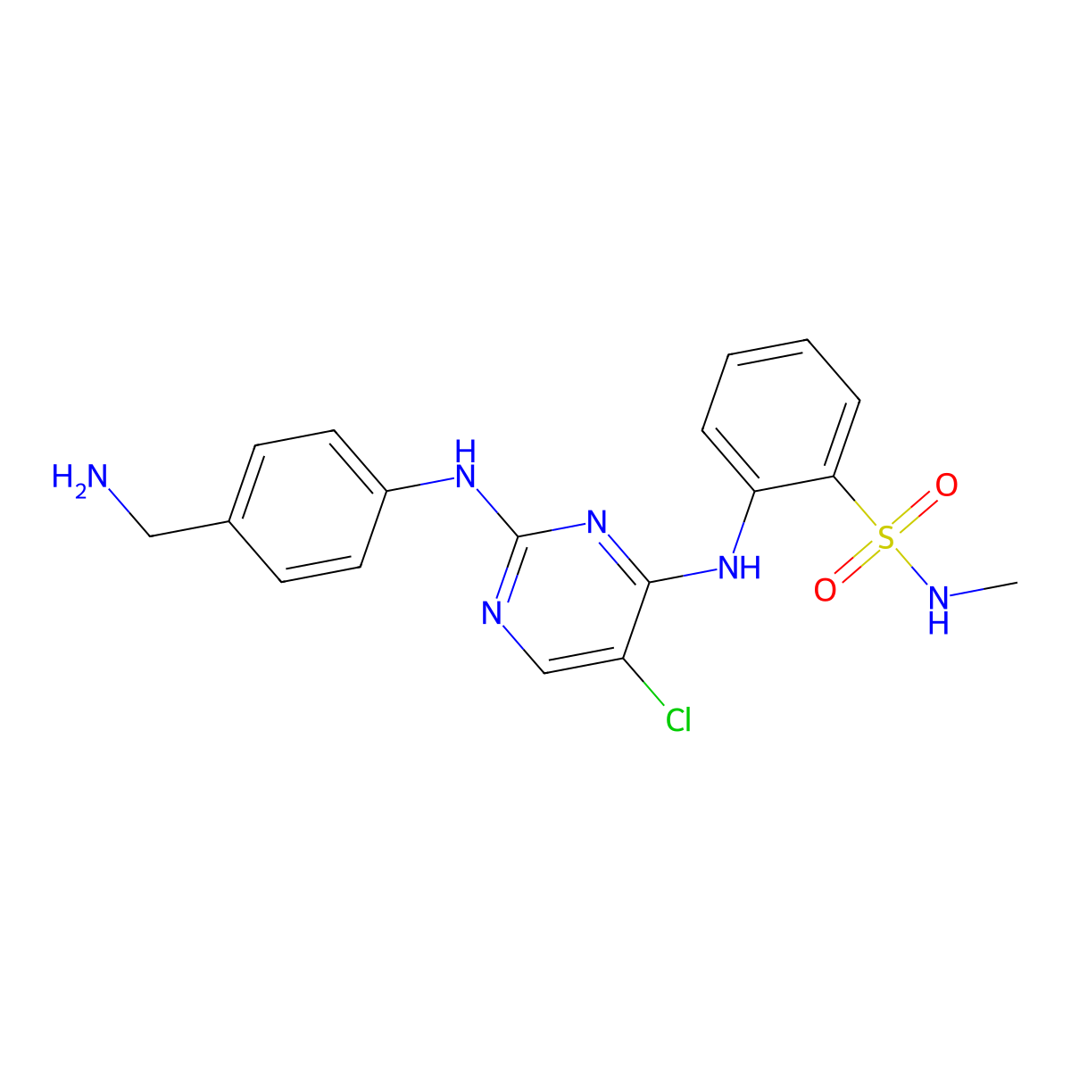 2-[[2-[[4-(Aminomethyl)phenyl]amino]-5-chloro-4-pyrimidinyl]amino]-N-methylbenzenesulfonamide molecular structure, CAS 1809947-04-3