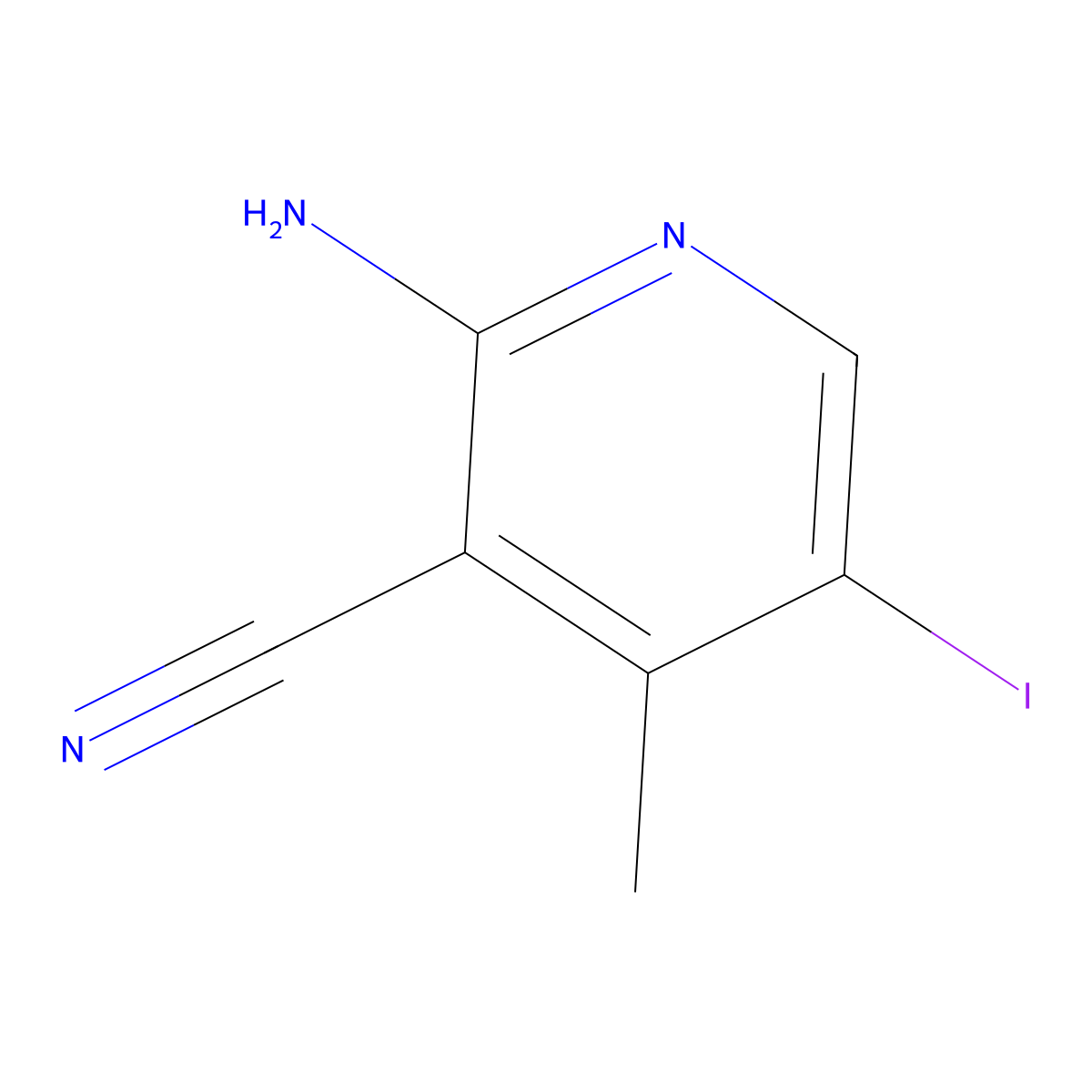 2-Amino-5-iodo-4-methylnicotinonitrile molecular structure, CAS 180995-02-2