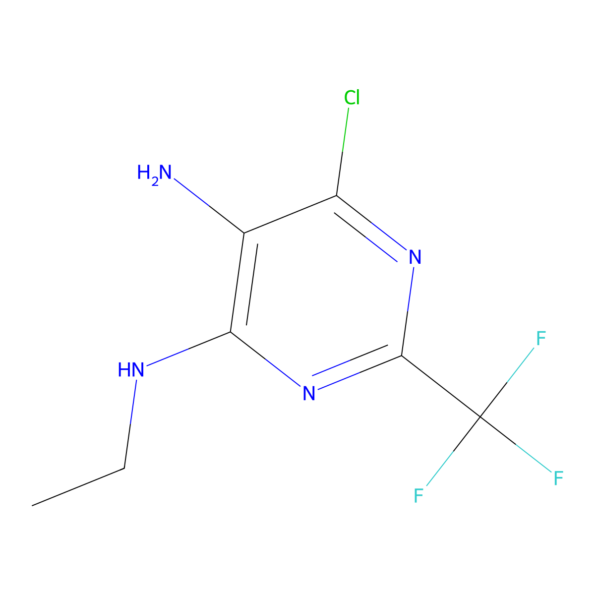 6-Chloro-n4-ethyl-2-(trifluoromethyl)pyrimidine-4,5-diamine molecular structure, CAS 1810-35-1