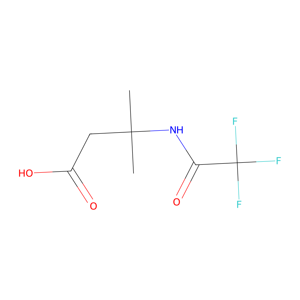 3-Methyl-3-(trifluoroacetamido)butanoic acid molecular structure, CAS 1810-38-4