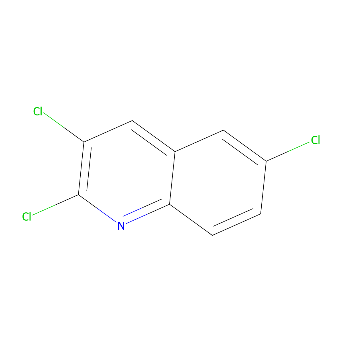 2,3,6-Trichloroquinoline molecular structure, CAS 1810-69-1