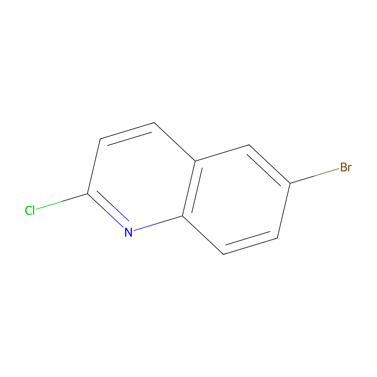 6-Bromo-2-chloroquinoline molecular structure, CAS 1810-71-5