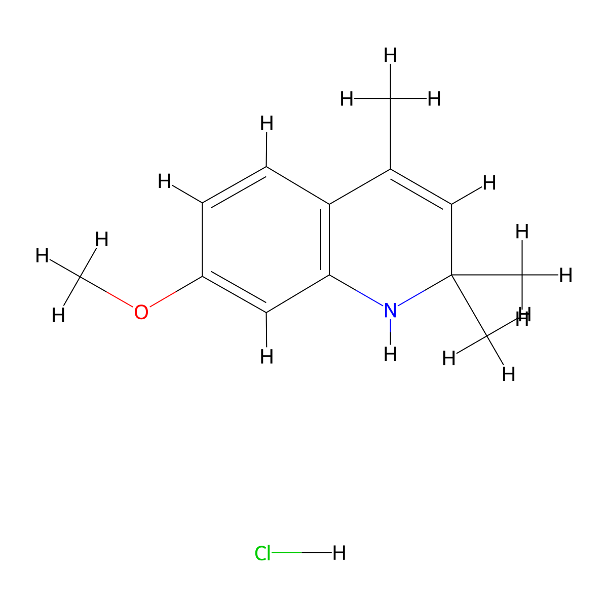 7-methoxy-2,2,4-trimethyl-1H-quinoline;hydrochloride molecular structure, CAS 1810-77-1