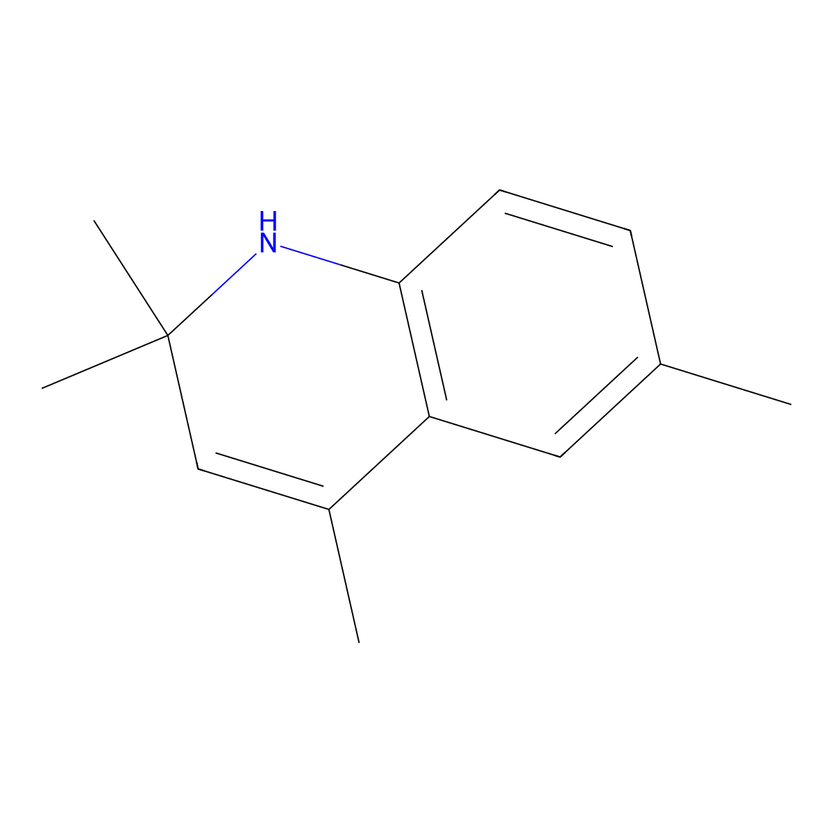 2,2,4,6-Tetramethyl-1,2-dihydroquinoline molecular structure, CAS 1810-78-2