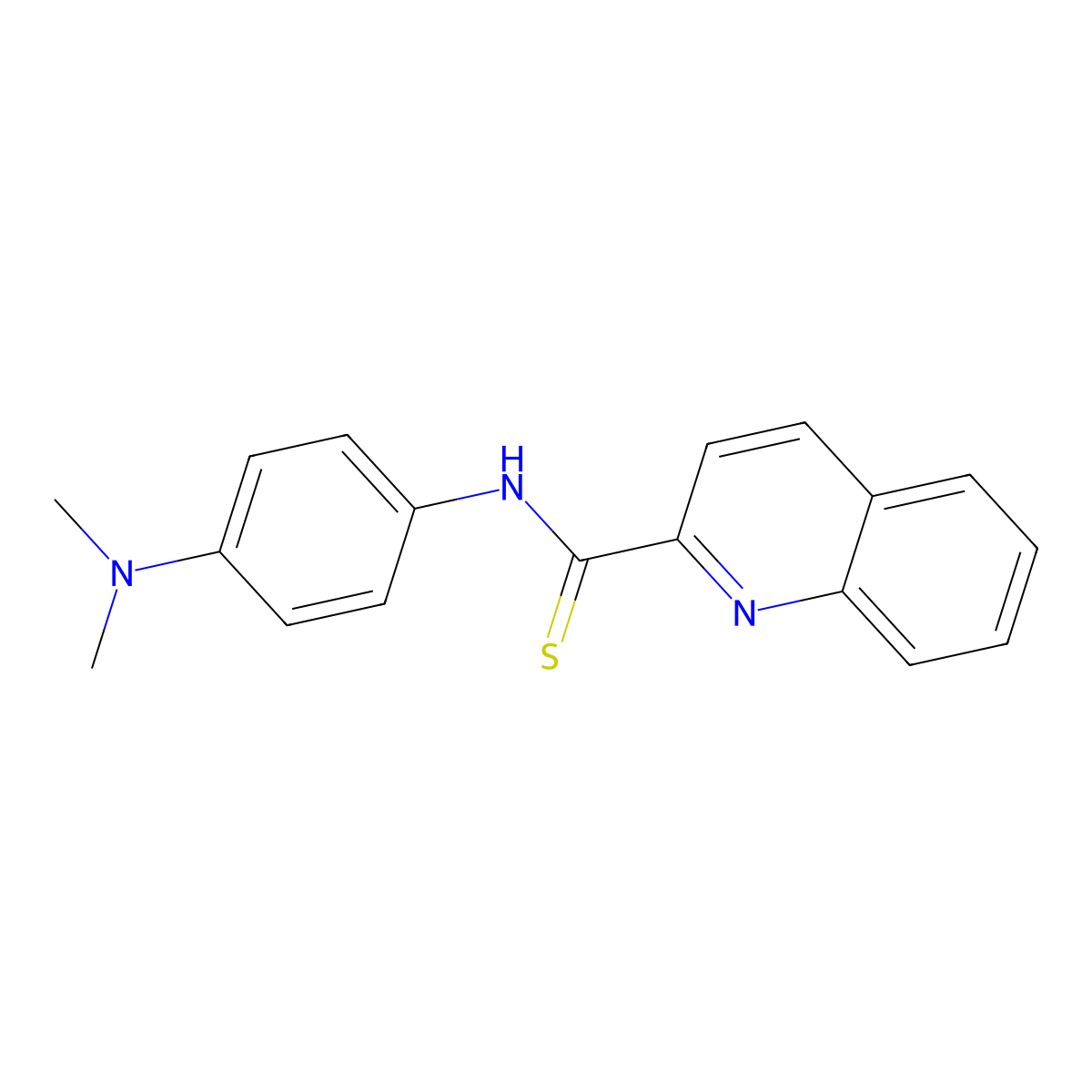 N-(4-(dimethylamino)phenyl)quinoline-2-carbothioamide molecular structure, CAS 1810-79-3