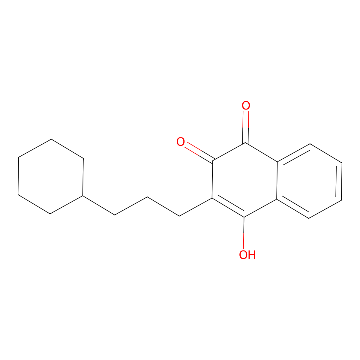 3-(3-Cyclohexylpropyl)-4-hydroxynaphthalene-1,2-dione molecular structure, CAS 18100-05-5