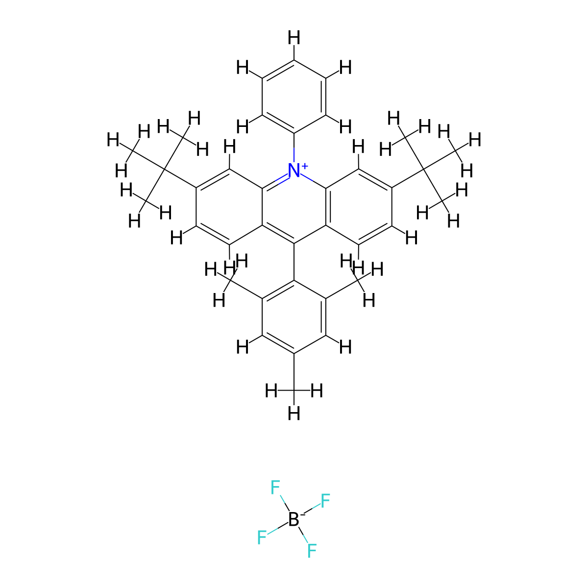 3,6-Di-tert-butyl-9-mesityl-10-phenylacridinium Tetrafluoroborate molecular structure, CAS 1810004-87-5