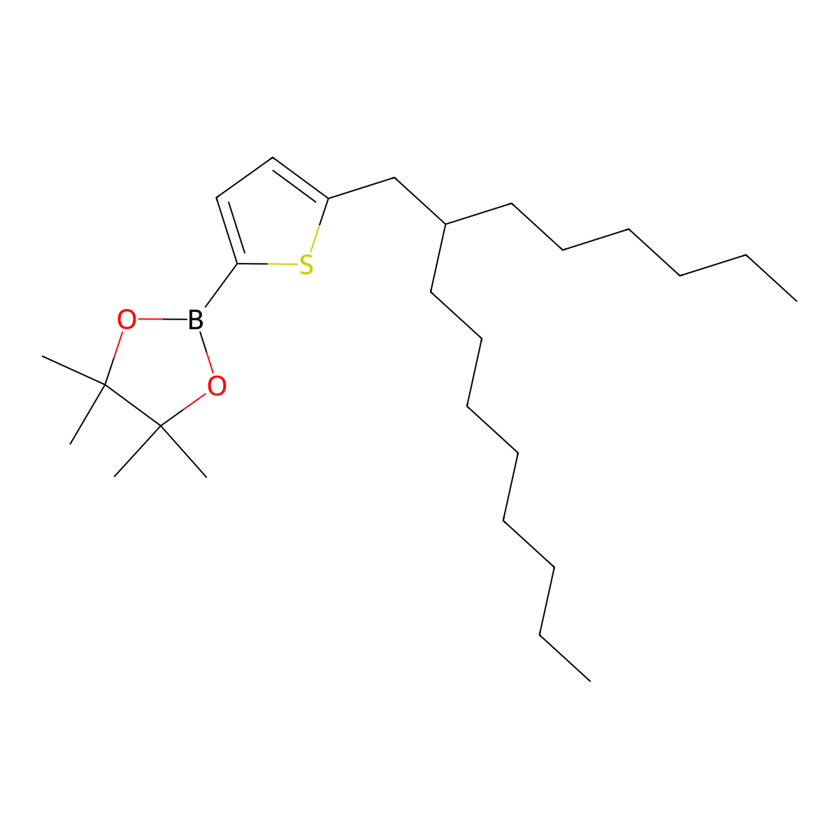 2-[5-(2-Hexyldecyl)-2-thienyl]-4,4,5,5-tetramethyl-1,3,2-dioxaborolane molecular structure, CAS 1810044-61-1