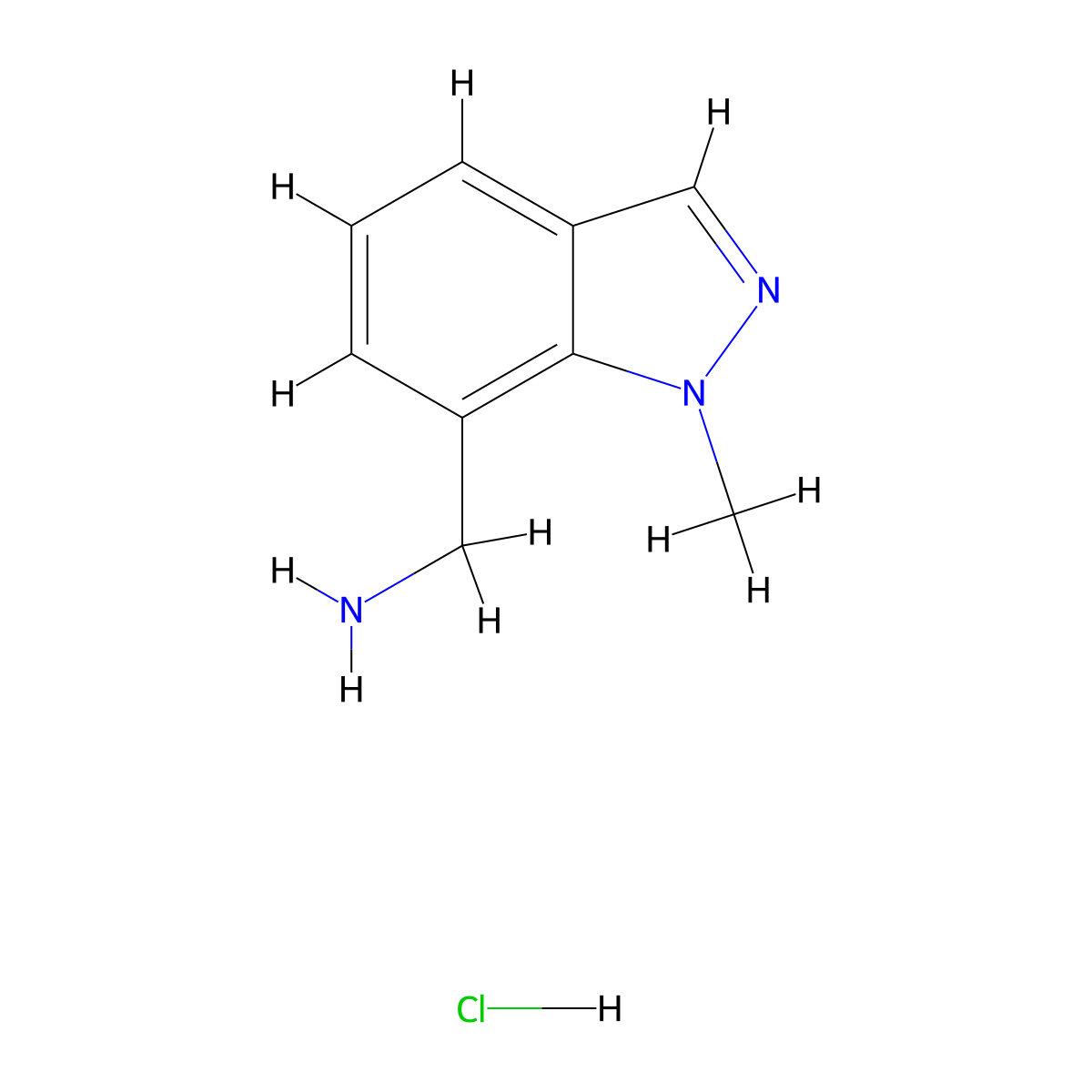 (1-Methyl-1H-indazol-7-yl)methanamine hydrochloride molecular structure, CAS 1810069-86-3