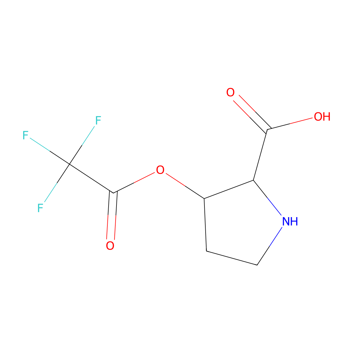 (2R,3S)-rel-3-(2,2,2-Trifluoroacetoxy)pyrrolidine-2-carboxylic acid molecular structure, CAS 1810069-88-5
