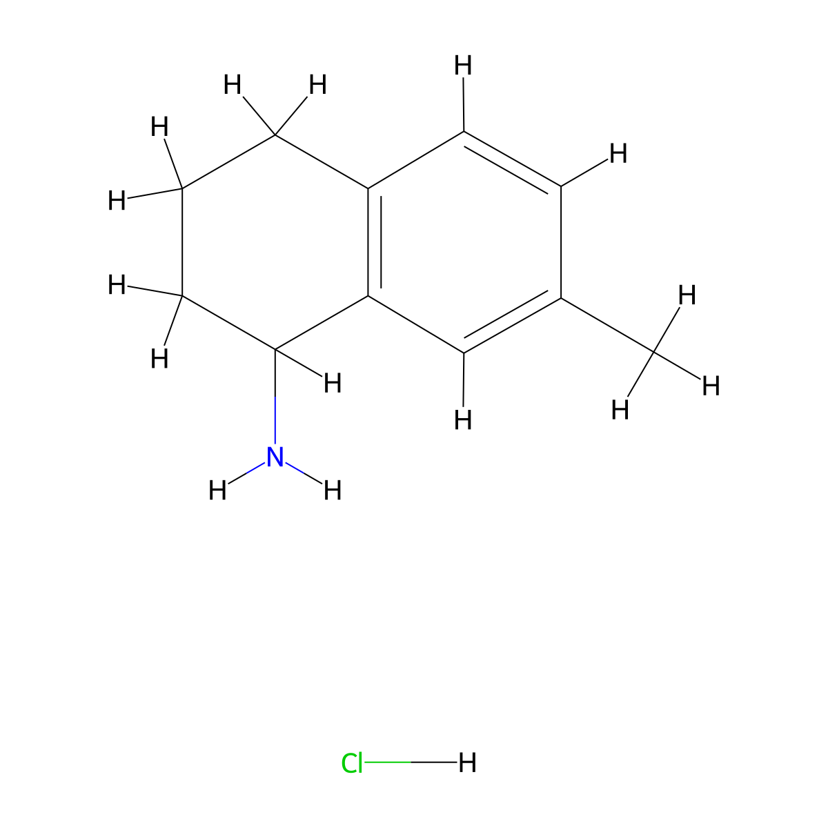 7-Methyl-1,2,3,4-tetrahydronaphthalen-1-amine hydrochloride molecular structure, CAS 1810069-89-6