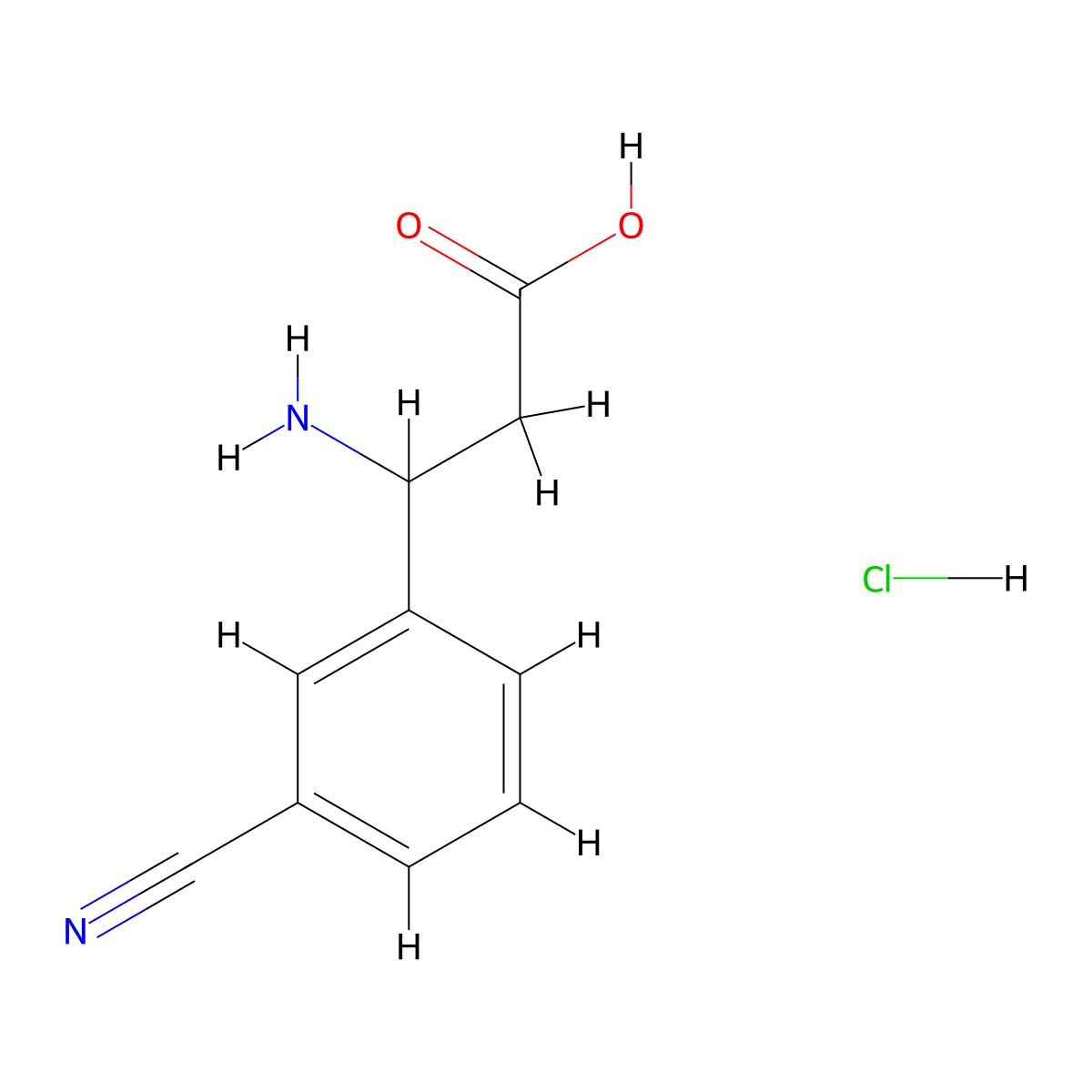 3-Amino-3-(3-cyanophenyl)propanoic acid hydrochloride molecular structure, CAS 1810069-92-1