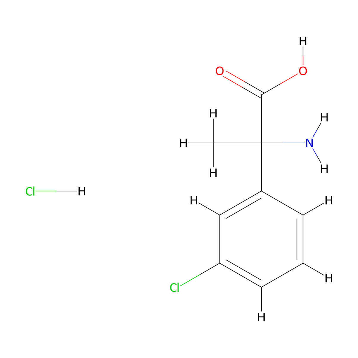 2-Amino-2-(3-chlorophenyl)propanoic acid hydrochloride molecular structure, CAS 1810069-93-2