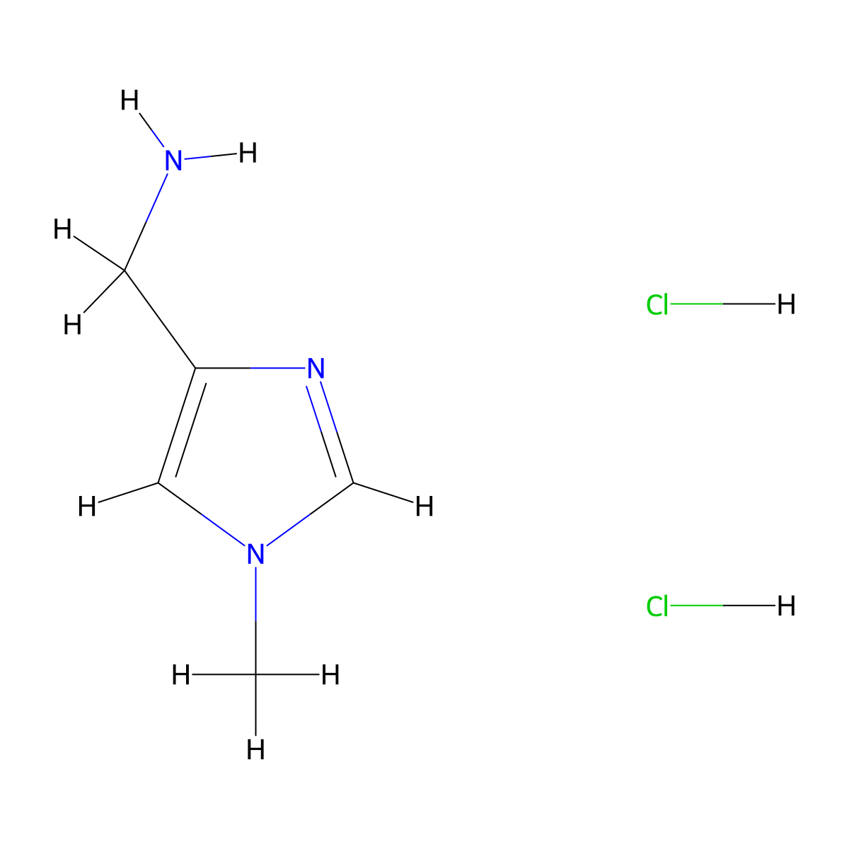 (1-Methyl-1H-imidazol-4-yl)methanamine dihydrochloride molecular structure, CAS 1810069-97-6