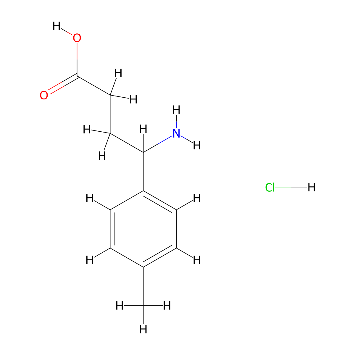 4-Amino-4-(p-tolyl)butanoic acid hydrochloride molecular structure, CAS 1810070-01-9