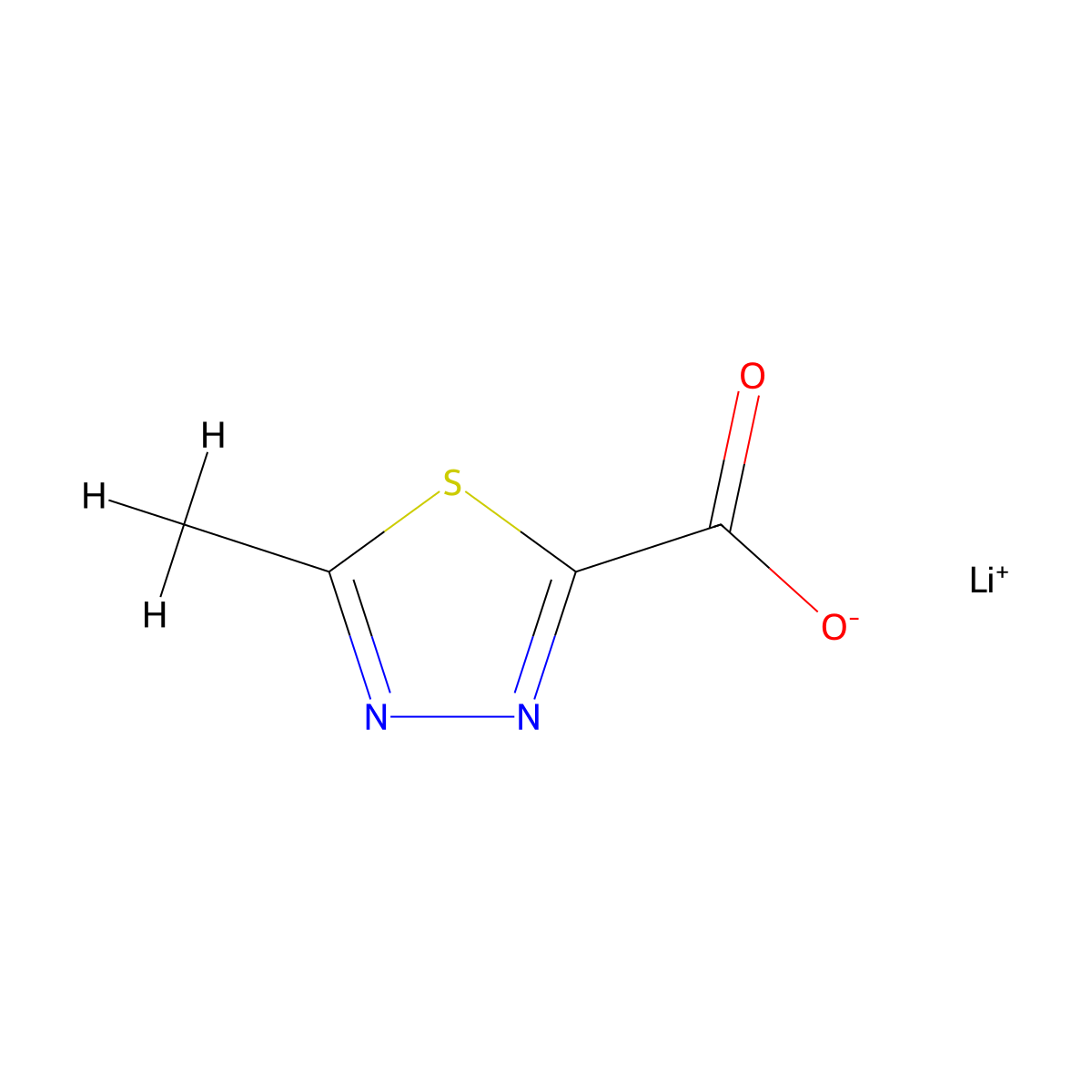 Lithium 5-methyl-1,3,4-thiadiazole-2-carboxylate molecular structure, CAS 1810070-07-5