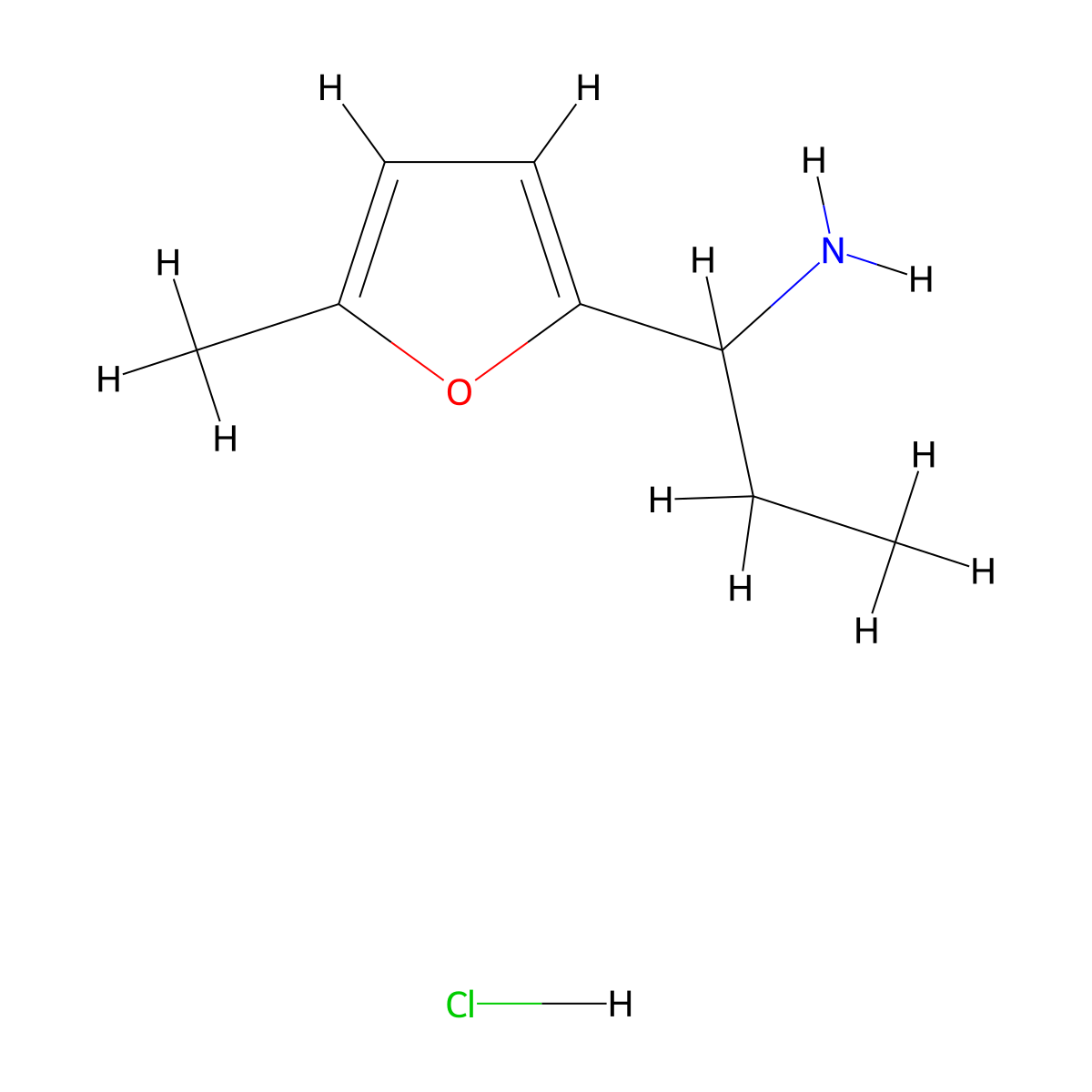 1-(5-Methylfuran-2-yl)propan-1-amine hydrochloride molecular structure, CAS 1810070-14-4