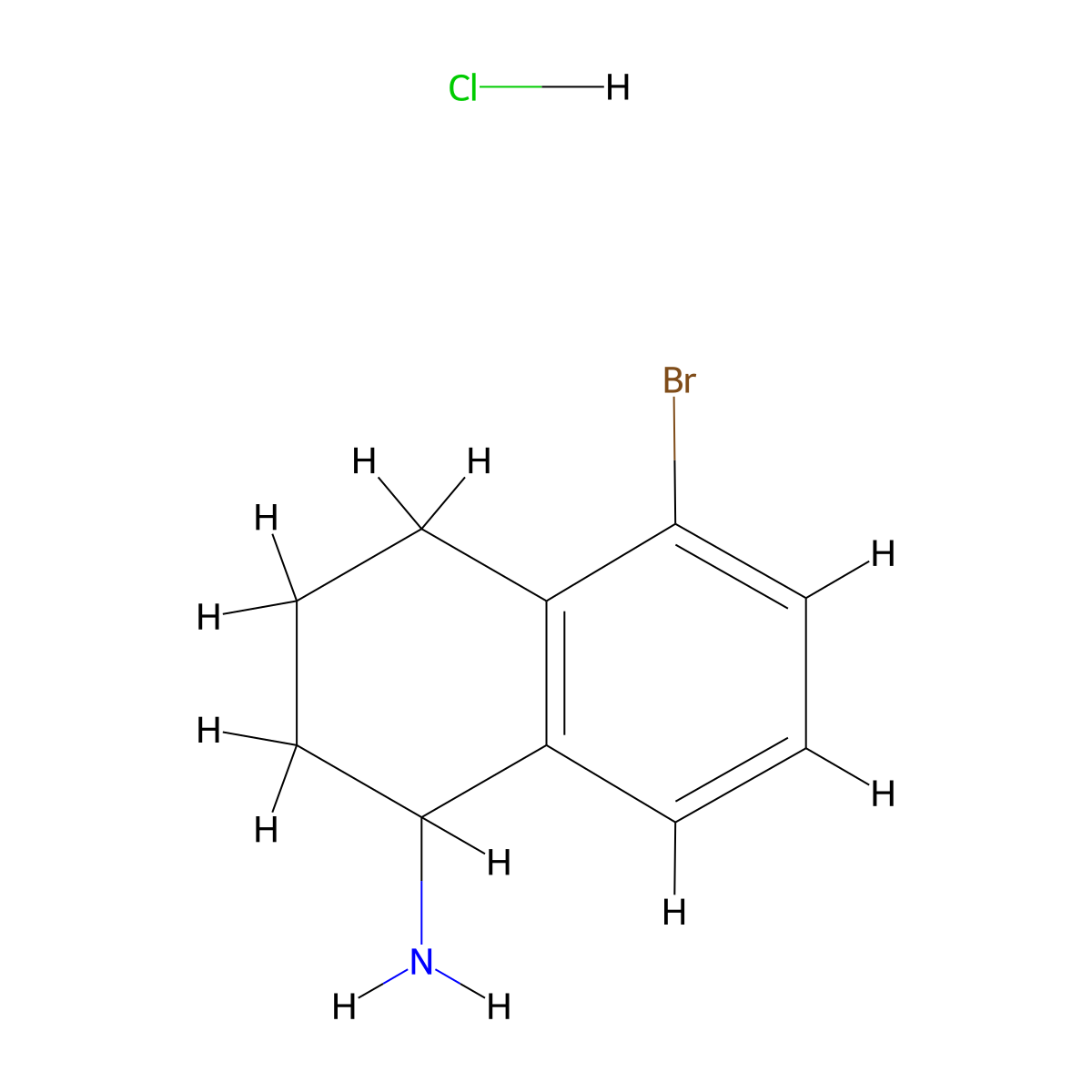 5-Bromo-1,2,3,4-tetrahydronaphthalen-1-amine hydrochloride molecular structure, CAS 1810070-15-5