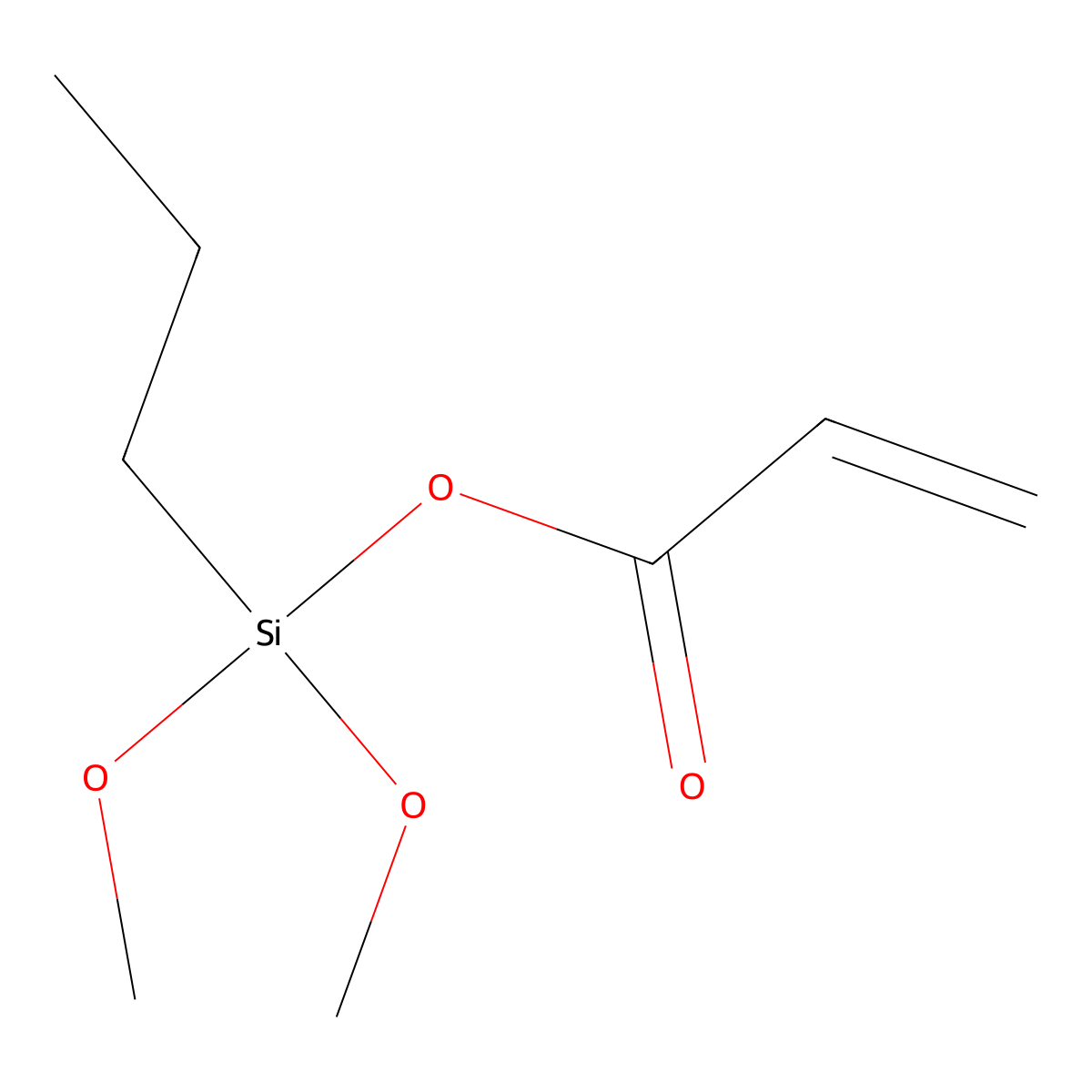 Dimethoxy(propyl)silyl acrylate molecular structure, CAS 1810070-19-9