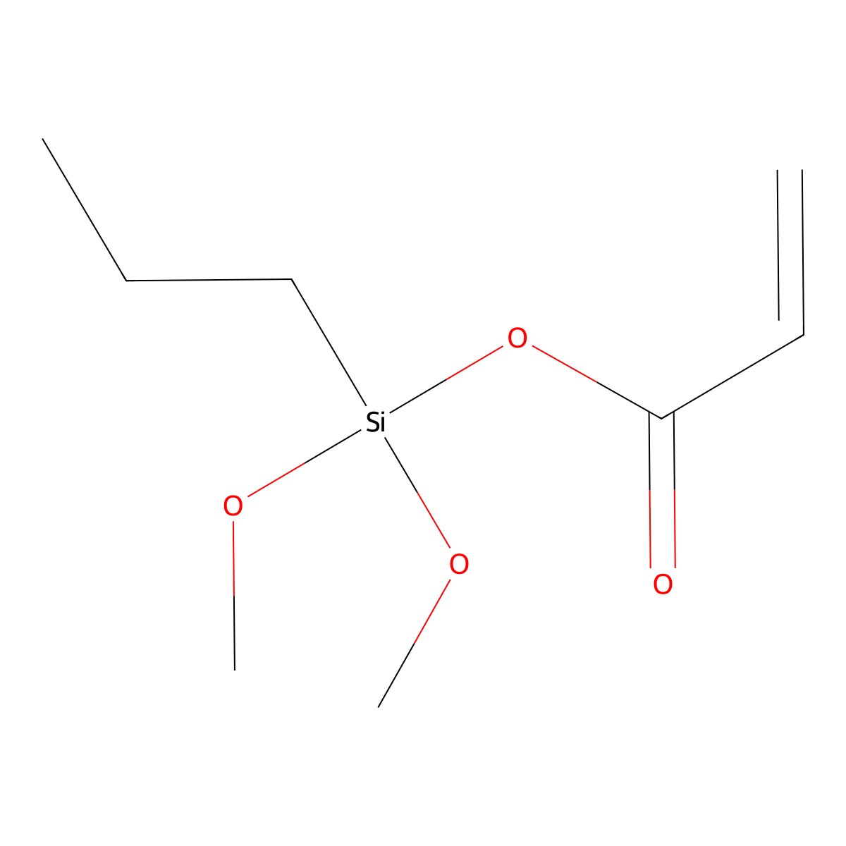 Dimethoxy(propyl)silyl acrylate molecular structure, CAS 1810070-19-9