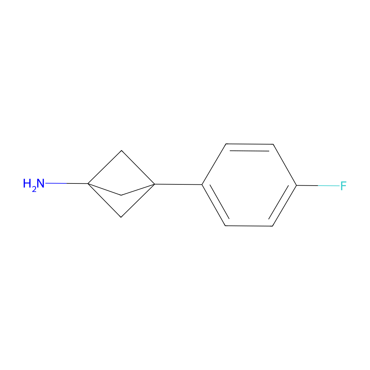 3-(4-Fluorophenyl)bicyclo[1.1.1]pentan-1-amine molecular structure, CAS 1810070-22-4