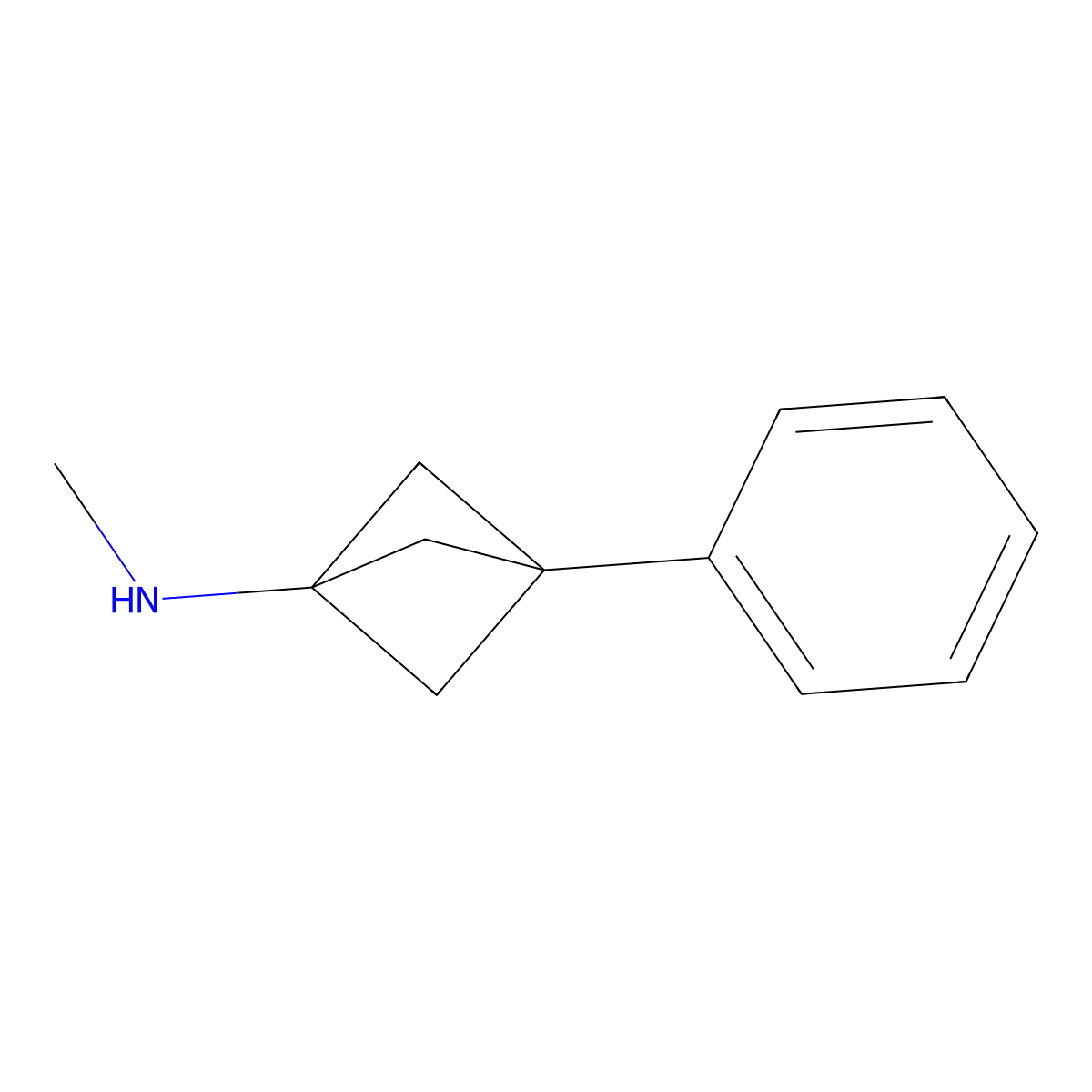 N-Methyl-3-phenylbicyclo[1.1.1]pentan-1-amine molecular structure, CAS 1810070-28-0