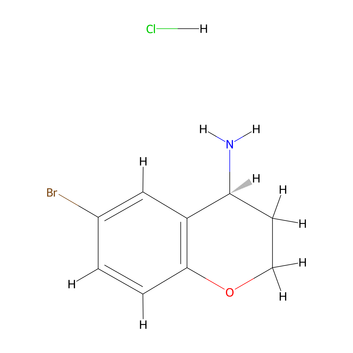 (S)-6-Bromochroman-4-amine hydrochloride molecular structure, CAS 1810074-56-6