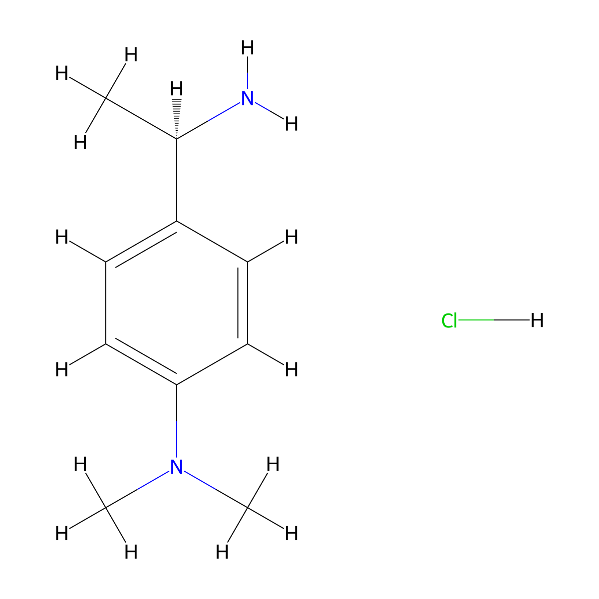 (R)-4-(1-Aminoethyl)-N,N-dimethylaniline hydrochloride molecular structure, CAS 1810074-57-7