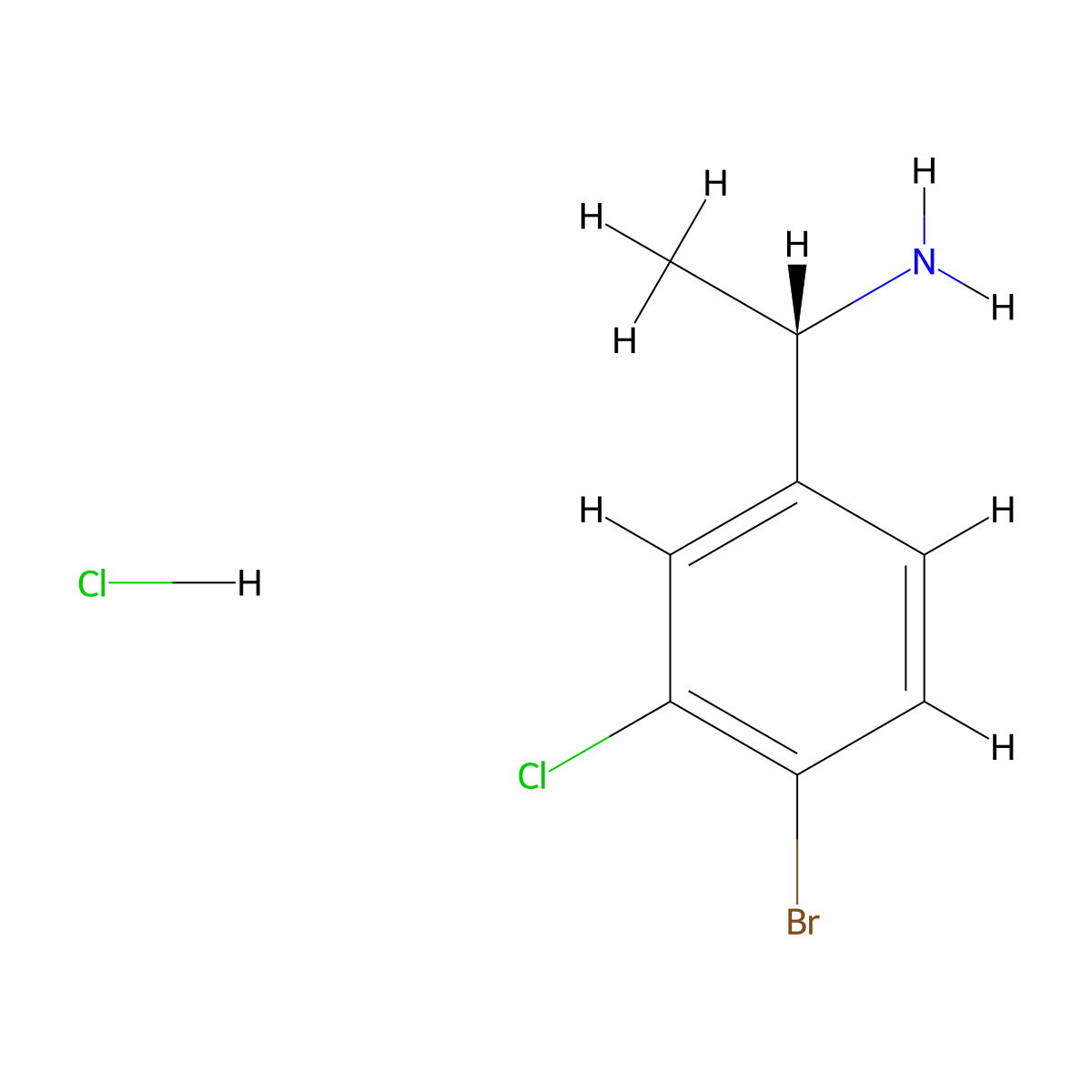(S)-1-(4-Bromo-3-chlorophenyl)ethanamine hydrochloride molecular structure, CAS 1810074-64-6