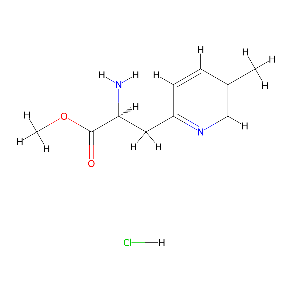 (S)-Methyl 2-amino-3-(5-methylpyridin-2-yl)propanoate hydrochloride molecular structure, CAS 1810074-68-0